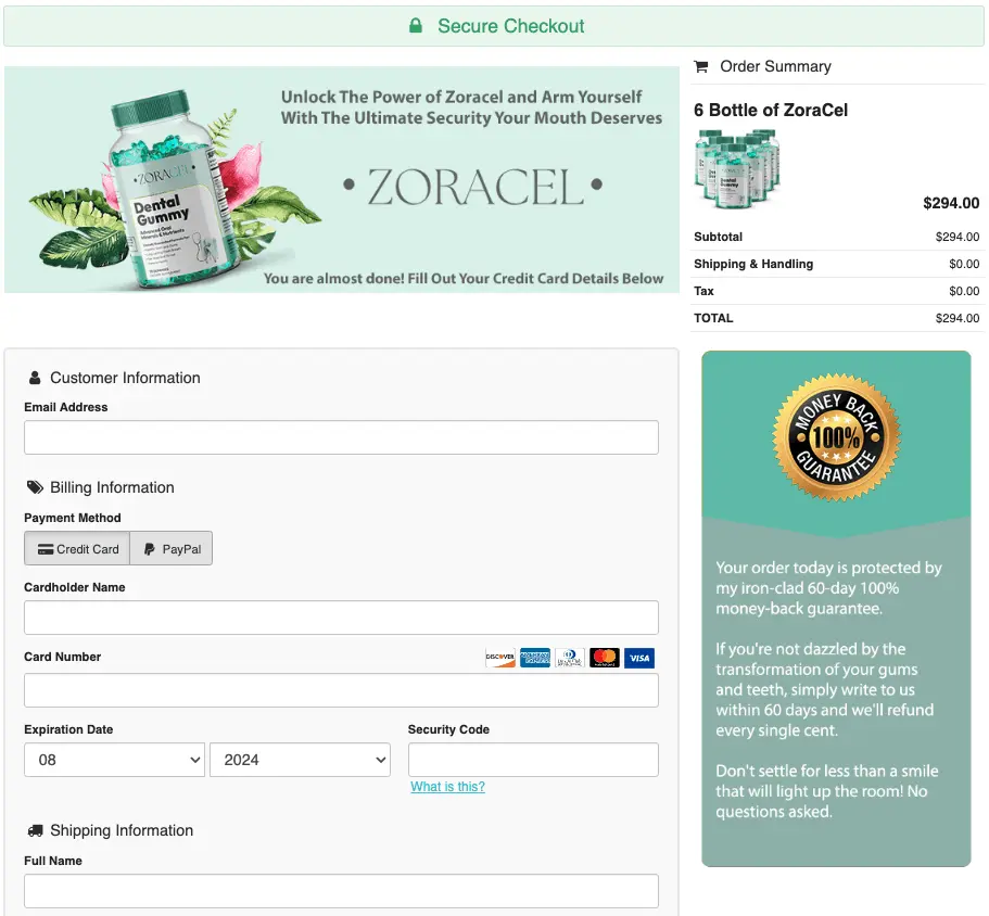 Zoracel Checkout